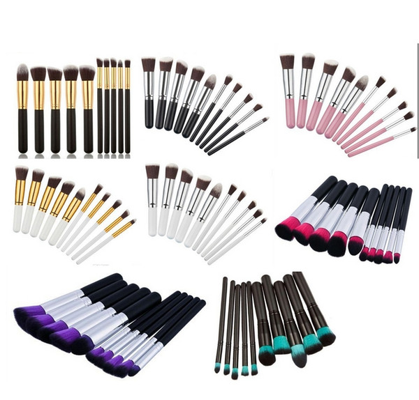 10pcs/set Mini Makeup Brushes Foundation Blending Blush Make up Brush Beauty tool Kit Set EMS DHL Wholesale 20Set