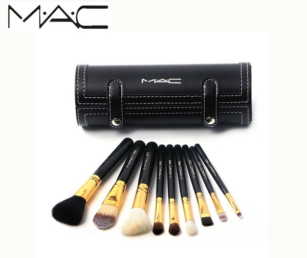 New Brands MAC M MC MACS Barrel packaging makeup brushes kit MAKEUP brands 9pcs brush with mirror vs mermaid