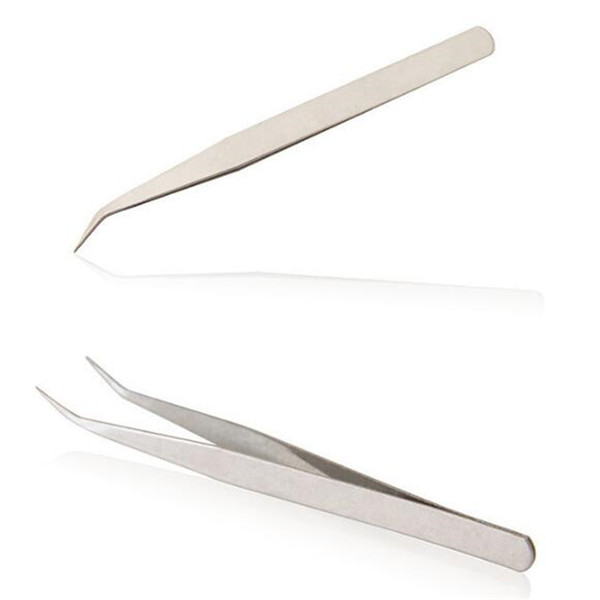 Free shipping Cheapest Stainless Steel Straight Head / Curved Head Tweezers Nipper for Phone Repairment DIY Repair Tools 500pcs/lot