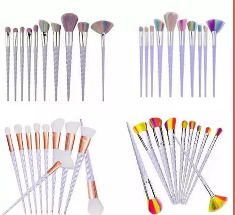 Factory Direct DHL Free Unicorn Makeup Brushes 10PCS Makeup Brushes Tools Tech Professional Beauty Cosmetics Brushes Sets