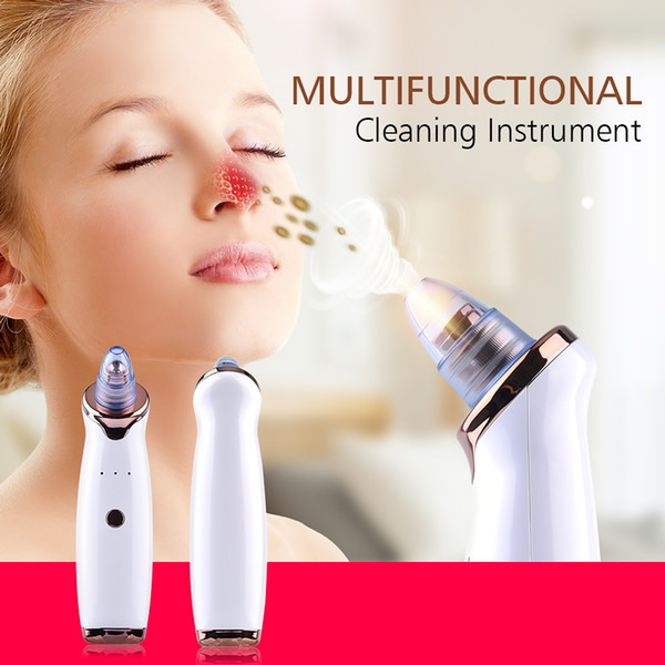 Multifunctional Electric Blackhead Remover Skin Care Pore Vacuum Acne Pimple Removal Vacuum Suction Tool Deeply Clean Face with 5 Hole Head