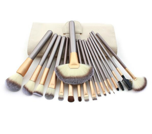 Champagne Gold Makeup Brush Set 12/18 pcs Soft Synthetic Professional Cosmetic Makeup Foundation Powder Blush Eyeliner Brushes