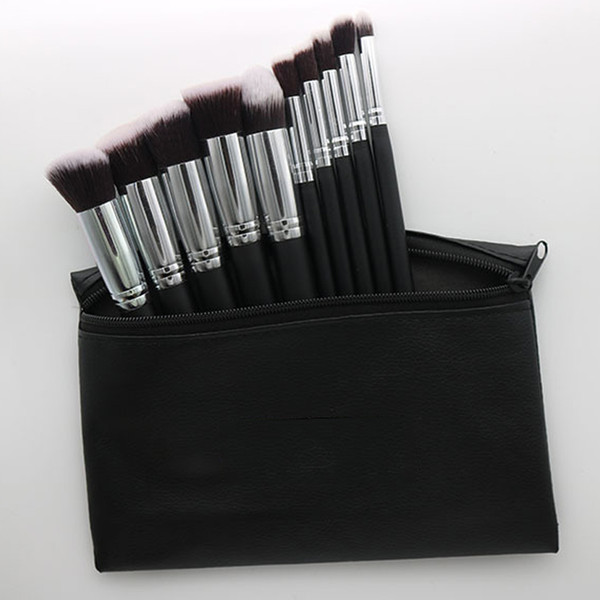 New released Professional makeup brushes 10 Pieces makeup brush set + leather Pouch DHL Free shipping