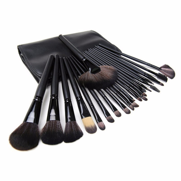 Top Quality!!! Professional 24 pcs Makeup Brush Set tools Make-up Toiletry Kit Wool Brand Make Up Brush Set Case Cosmetic brush