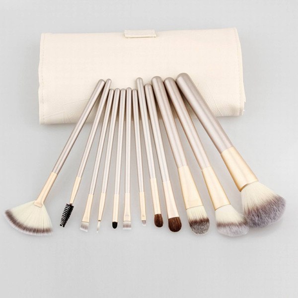 HOT ! The new fashion Makeup brushes 12pcs &18pcs & 24pcs Professional Brush leather bag