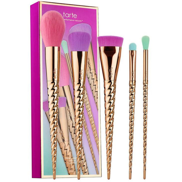 makeup brushes sets cosmetics brush 5 bright color rose gold Spiral shank make-up brush unicorn screw makeup tools Free shipping