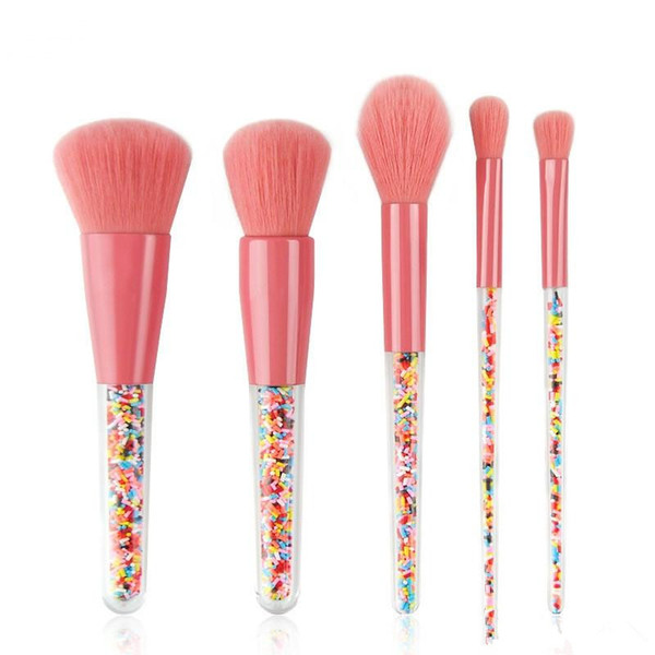 New 5Pcs/set Candy Handle Makeup Brushes Set Foundation Powder Concealer Eye Shadow Brush Set Professional Makeup Tools