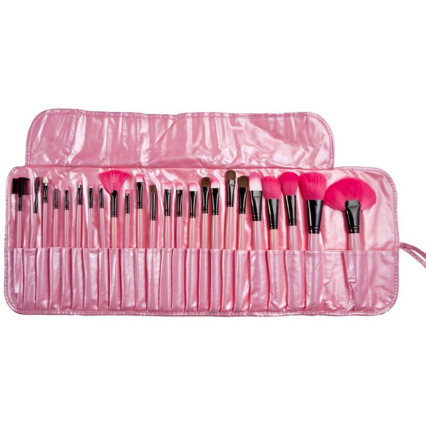 Wholesale-Pro 24Pcs Superior Soft Cosmetic Makeup Brush Set Brushes Kit + Pouch Bag Case