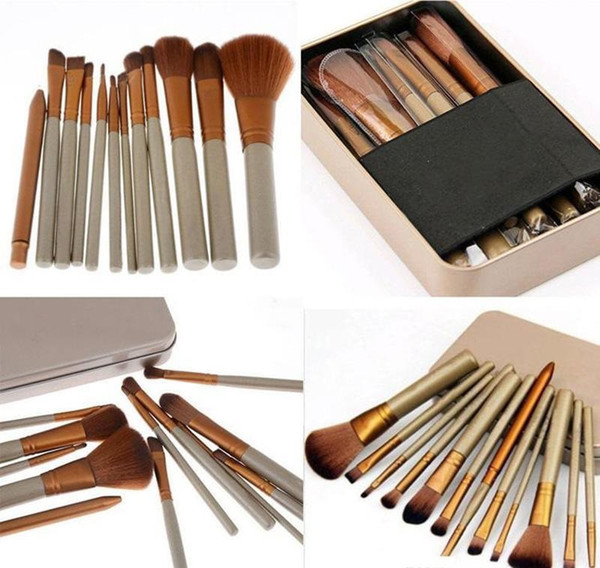 Professional 12 PCS Makeup Brushes Cosmetic Facial Make up Brush Tools Makeup Brushes Set Kit With Retail Box Free shipping