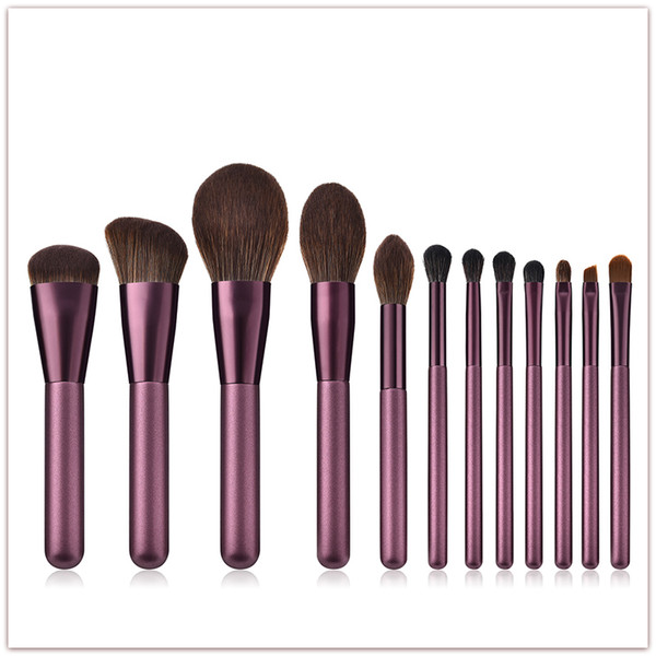 12pcs Lilac Makeup Brushes set Powder Foundation contour Concealer Eye shadow Lip eyebrow brushes makeup Tools