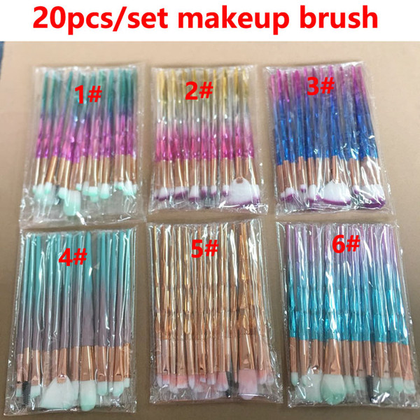 Makeup brushes 20pcs 3D Dazzle Glitter Foundation Powder Makeup Brushes Professional Makeup Brush Set Blush Eye Shadow MakeupBrush