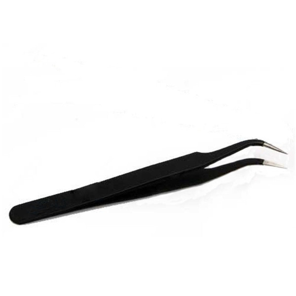 Wholesale- 1pc Black Stainless Tweezer Acrylic Rhinestone Nipper Picking Multifunctional False Eyelash Curler Tweezers Tools