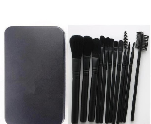 Makeup Tools Brushes Mc mP Beauty 12 piece Professional Brush sets Iron box Black color DHL shipping