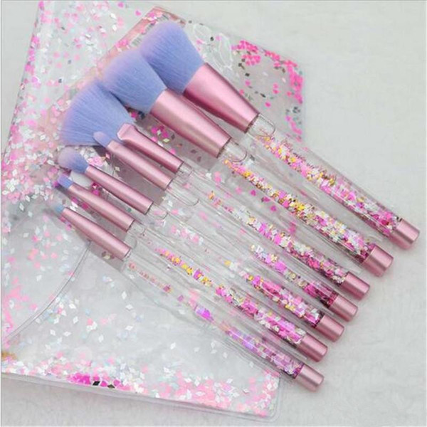 7pc Glitter Crystal Makeup Brush Set Diamond Pro Highlighter Brushes Concealer Make Up Brush Gift DHL free shipping