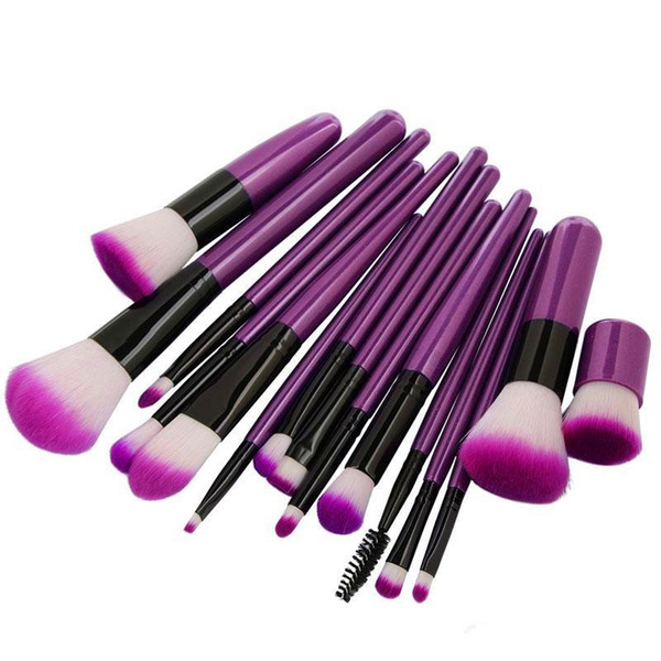 15pcs/set Makeup Brushes Set Eyeshadow Eyeliner Eyebrow Nasal Shadow Blush Powder Foundation Flat Top Lip Blending Cosmetic Make Up Brush