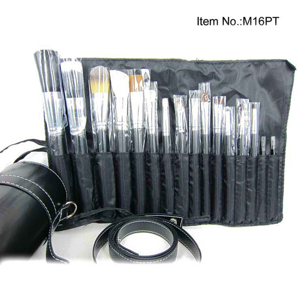 Promotion New Cosmetics makeup brushes 16 Pieces Brush Set+ Barrel makeup brush Goat hair Wood High-quality Wholesale Dhl free Shipping+gift