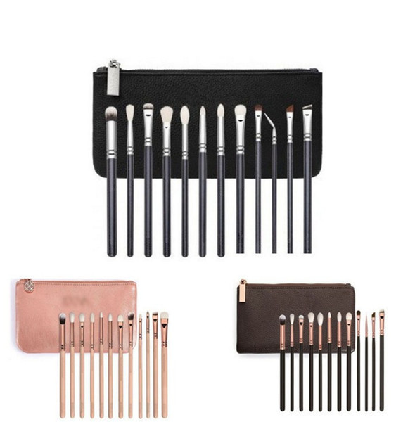 Hot sales! Professional makeup brushes 12 Pieces makeup brush sett Kit +Leather bag High-quality DHL Free shipping+GIFT