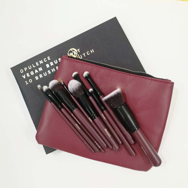 Promotion! New Professional makeup brushes 10 Pieces brush set Goat hair High-quality Dhl free Shipping+gift