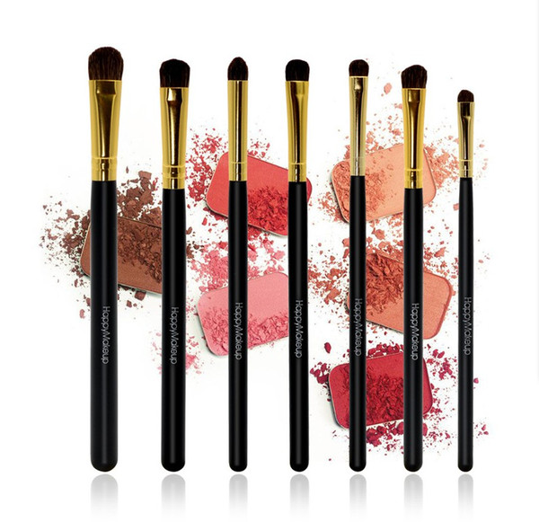 Promotion! HOT Happy Makeup Brushes 7 Pieces Set Eye makeup brush Smoky eye shadow brush DHL Free shipping+GIFT