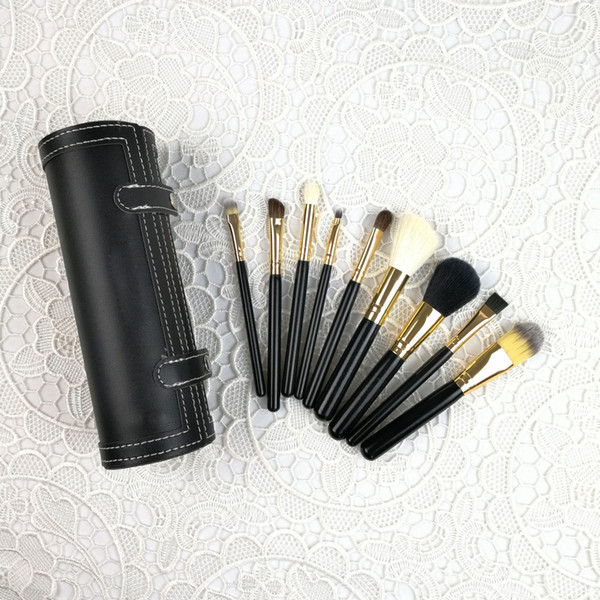 Promotion! New makeup brushes 9 Pieces Brush Set+ Barrel makeup brush Wood High-quality Wholesale Dhl free Shipping