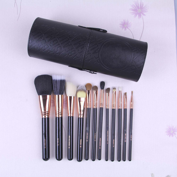 Promotion! New Professional Cosmetics makeup brushes 12 Pieces Brush Set Goat hair Wholesale High-quality Dhl free Shipping+gift