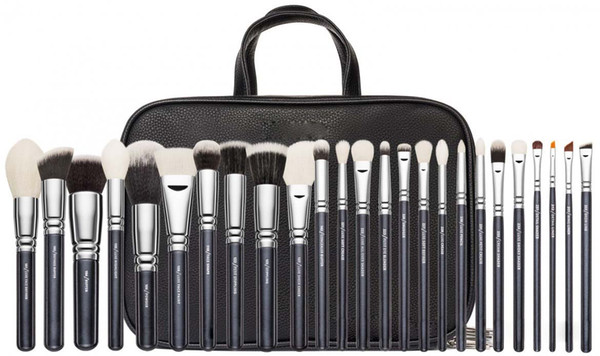 Promotion! New Professional Cosmetics Super makeup brushes 25 Pieces Brush Set Goat hair +bag Dark brown High-quality Dhl free Shipping+gift