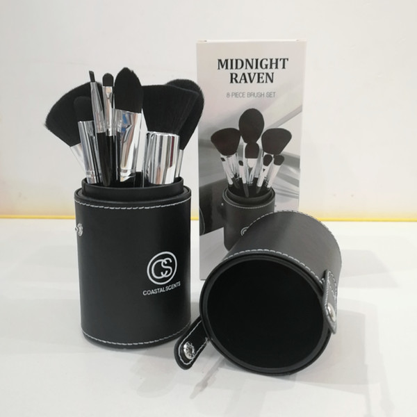 High-quality!Hot New Coastalscents MIDNIGHT RAVEN Makeup Brushes Professional 8 Pieces Goat Hair Wood DHL free Shipping+gift