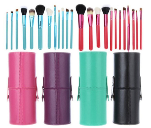 HOT Brush set 12 pieces Professional Makeup Brush set Kit 4 color+barrel +FREE GIFT