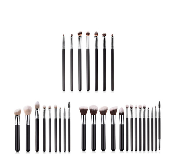 Newest Black Makeup Brushes 7/9/14 pcs Set Wood Eyeshadow Brush Set Foundation Powder Beauty Tools Cosmetic Brush Kits