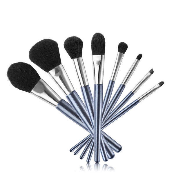 Newest 8pcs/set Makeup Brush Set Silver Grey Makeup Tool Horse Hair Eyeshadow Brush Beauty Makeup XYHB115