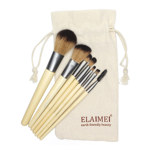 HOT Professional Makeup Brushes 7pcs lot bamboo handle makeup brushes set cosmetics brush Foundation kits tools