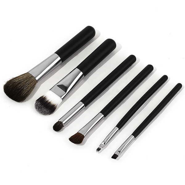 2018 New 6pcs/set Portable Wool Makeup Brushes Set Wooden make up brushes Cosmetics Brush Makeup Tool 14*3.5CM