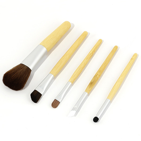 5 pcs Wood Bamboo Makeup Brushes cosmetics Complexion Brush Set Eyeshadow Palettes Foudation Make Up Tools