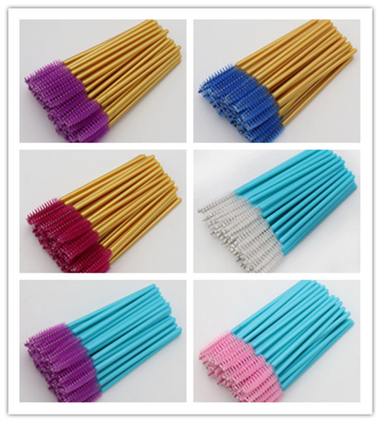 in stock! Plastic Handle Eyelashes Brush Disposable Eyelash Brush Makeup Tool Synthetic Colorful Brushes for Lash 300 Pcs