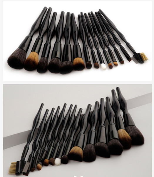 Black Makeup Brushe set 14 pcs Eye shadow Blush brush Foundation brush curves powder beauty Tools