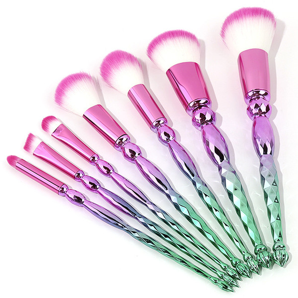 New 7pcs Gradient cosmetics brush Stone Tower make up brushes Plastic Handle Synthetic makeup tools 20*4CM