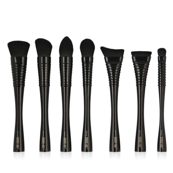 7pcs Black Mania Waist Makeup Brushes Set Foundation Blending Powder Eyeshadow Concealer Blush Makeup Tool 23*17.5*2CM