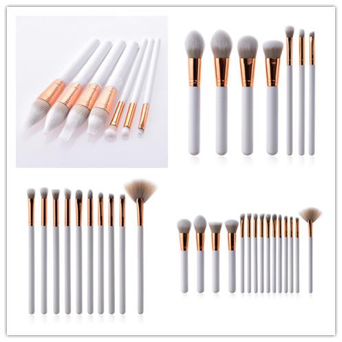 7pcs Foundation Powder Brush15pcs Makeup Brush Set 10 pcs Eye Shadow Brush Beauty Tools White Makeup Brush Set