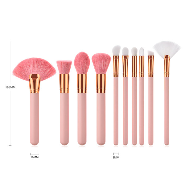 10pcs Pink Soft hair Makeup Brushes Set Pincel Maquiagem foundation Powder Brush Complete Kit Cosmetics Beauty Tools