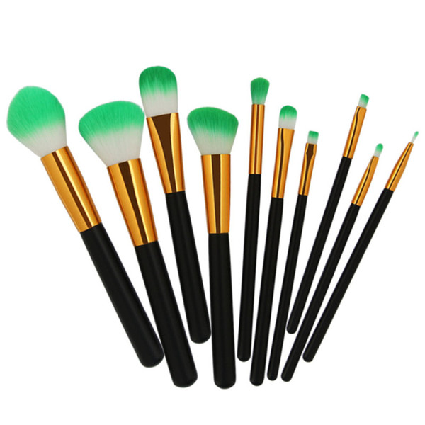 Professional 10pcs Wooden Makeup Brushes Set Cosmetic Face Eyeshadow Brushes Tools Makeup Kit Eyebrow Lip Brush