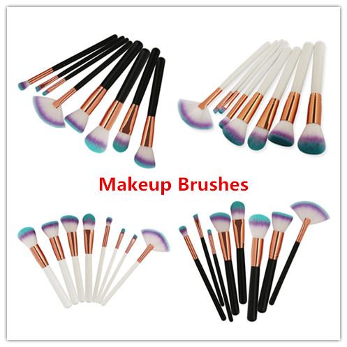 New Rose Gold Tube Makeup Brush Set Foundation Brush Eyeshadow Brush kit 8pcs/set 2 Style Beauty Tools DHL Free Shipping