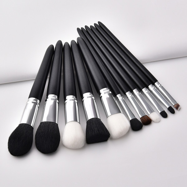 DHL Free shipping 11pcs Goat Hair Cosmetic Makeup Brushes Set Blusher Eyeshadow Powder Foundation Eyebrow Lip Make up Brush kit