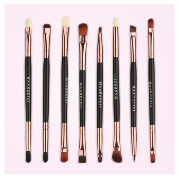 in stock! Doubled-end Eye Makeup Brush Makeup Eye Brow Eyebrow Brush MAG5601 Nylon Wood Makeup Brushes Double Eyebrow Brush