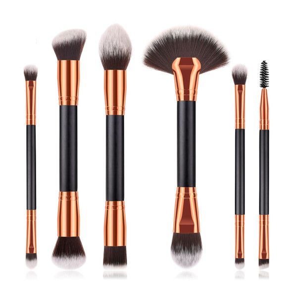 Professional 6pcs / set Makeup Brushes Portable Size Double Head Foundation Eye shadow Brushes Makeup Tools T-06-013