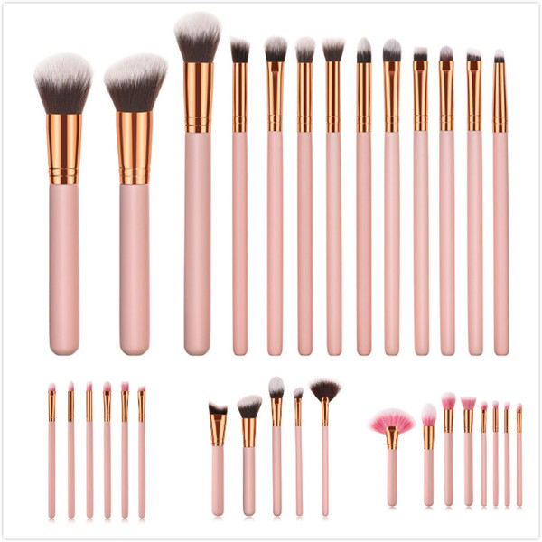 5 /6 /8 /12/13 pcs set Make Up Cosmetic Brushes Set Pink Wooden Handle High-grade Nylon Eye Makeup Powder Foundation Brushes Tool