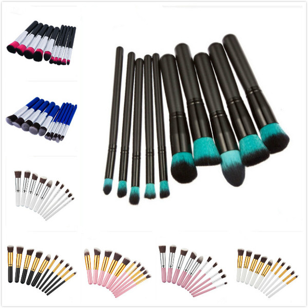 New 10 Colors 10pcs/set Makeup Brushes Sets Blush Powder Eyebrow Eyeliner makeup brush set Foundation make up brushes