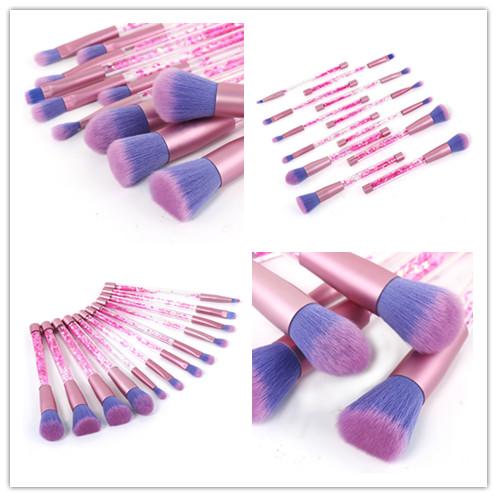 12pcs Professional Brush Set Crystal Makeup Brush Quicksand make up brushes Cosmetics Beauty Tools Set 17*3CM