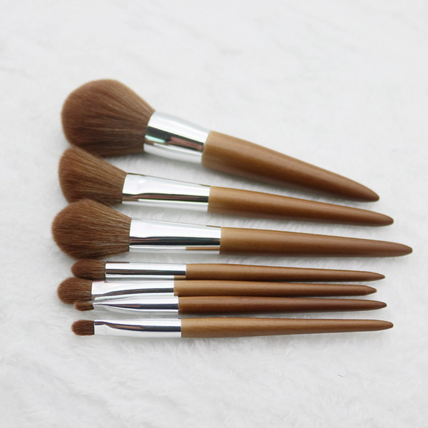 7PCS Tip Makeup Brush Cosmetic Brushes Foundation Brush Blending Powder Wood Handle Beauty Tool Set 16*4CM