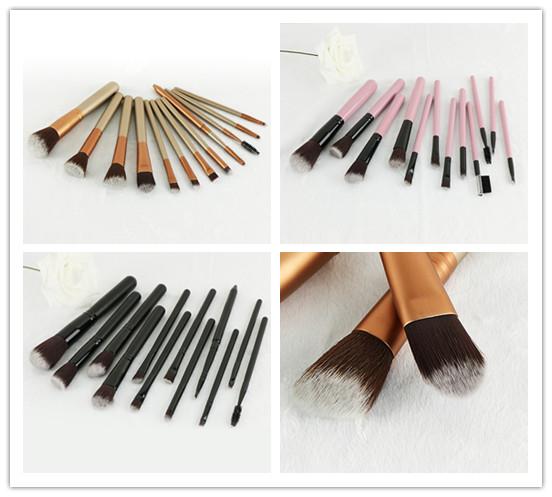 12pcs/set Makeup Brushes Cosmetics Tools Rose Gold Eyeshadow Brush Set Wooden handle Makeup Brushes 3 Colors