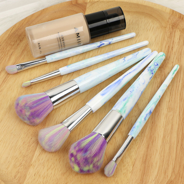 2018 Makeup Brush 6pcs/Set Blue clouds Makeup Brushes Tools Marble Makeup Cosmetics Brushes Sets DHL Free